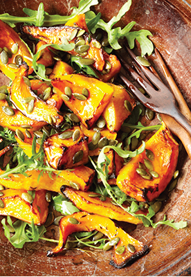 A photo of butternut and pumpkin seed salad