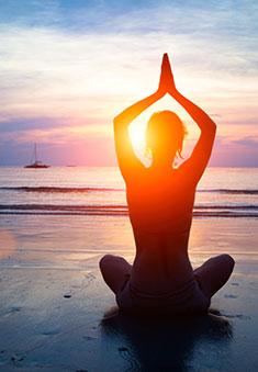 A photo of a woman doing yoga