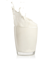 A photo of a glass of milk